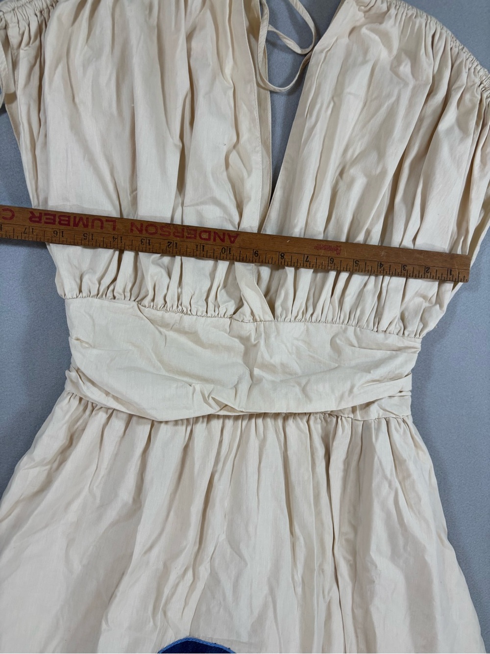 Ciebon Gale Cream Midi Dress with Navy Palm Motif cotton M - Picture 7 of 14